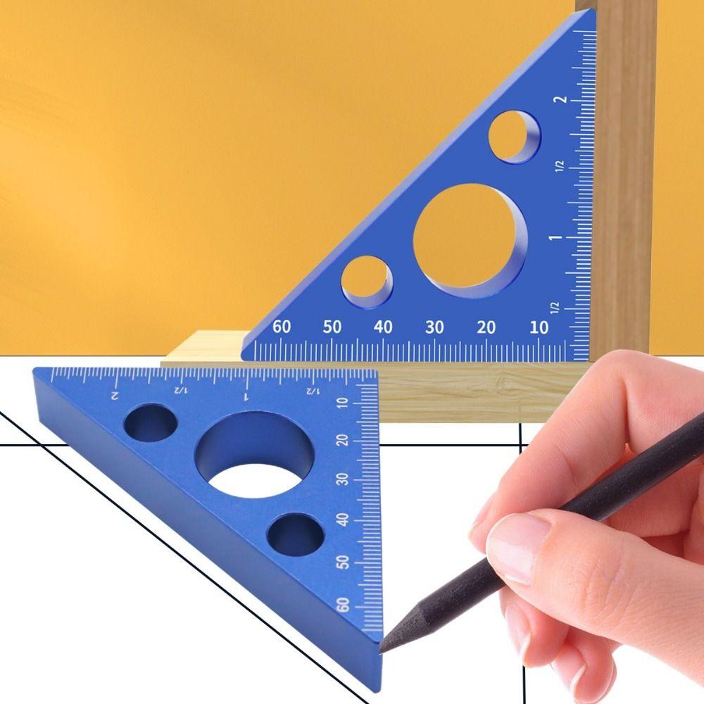 Metric Scales Triangle Ruler Aluminum Thickened Height Ruler Right Angle Ruler  Carpenter's Square