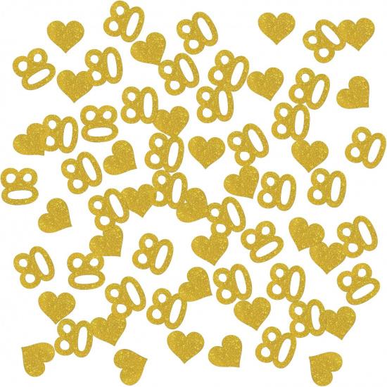 INNORU Number 20 Confetti Gold Glitter, Happy 20th Birthday Table Confetti, Twenty Years Paper Scatter, 20th Anniversary Cheers To 20 Years Party