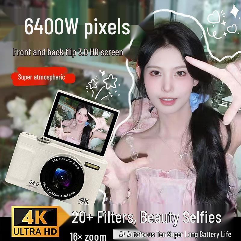 HD Retro Mirrorless CCD Flip Screen Camera for Students & Vloggers
