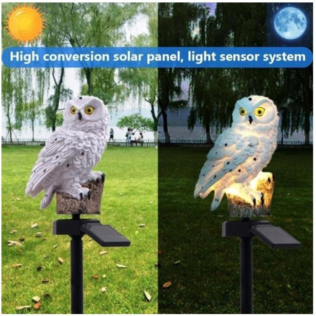 Solar Owl Lights, 1pcs Waterproof Solar LED Lights Garden Path Yard Lawn Owl Animal Decoration Lights