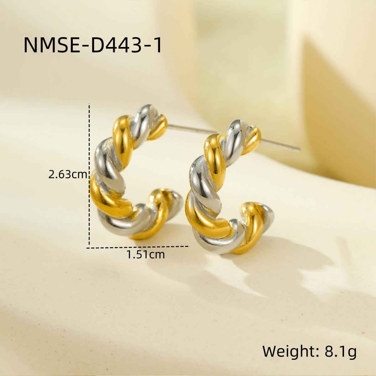 GEMCHIC Women s Geometric Two-Tone C-Shaped Hoop Earrings 18K Gold Plated Stainless Steel Twist Huggies Fashion Jewelry