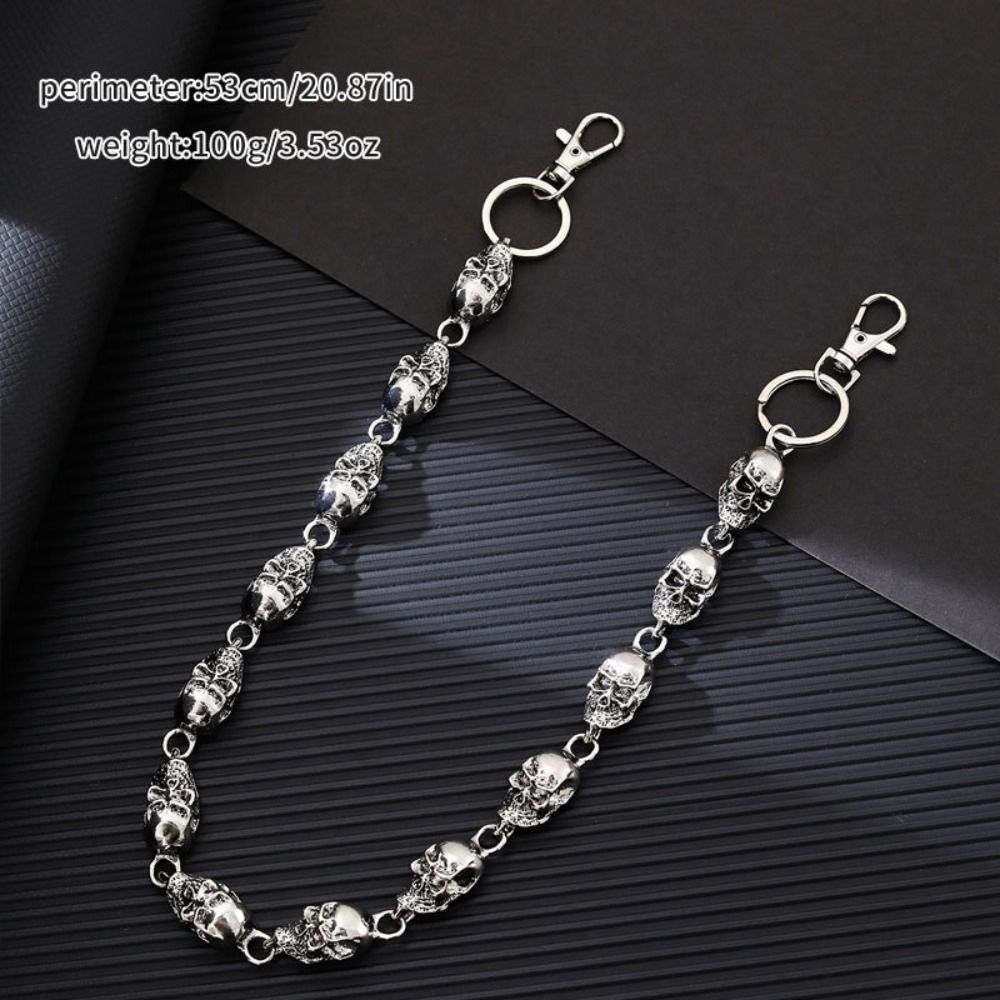 Metal Skull Jeans Chain Punk Body Chain Accessory Fashion Metal Waist Chain Women Bag Pendant
