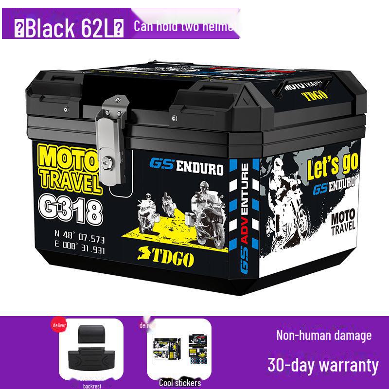 Universal Waterproof Motorcycle and Electric Scooter Trunk: Large Capacity Tail Box for Storage and Takeout