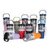 Large Capacity Insulated Stainless Steel Car Cup with Handle and Straw Lid