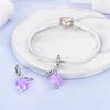 Copper Plated Purple Glass Flower Family Pendant Beads Fit Charms Plataoriginal Bracelet Beads Women Jewellery Making