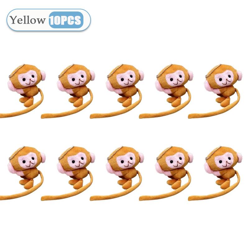 Cartoon Long Tailed Monkey Doll Key Chain Pendant DIY Plush Toy Doll Keychain Backpack Pendant Accessories Gift for Children