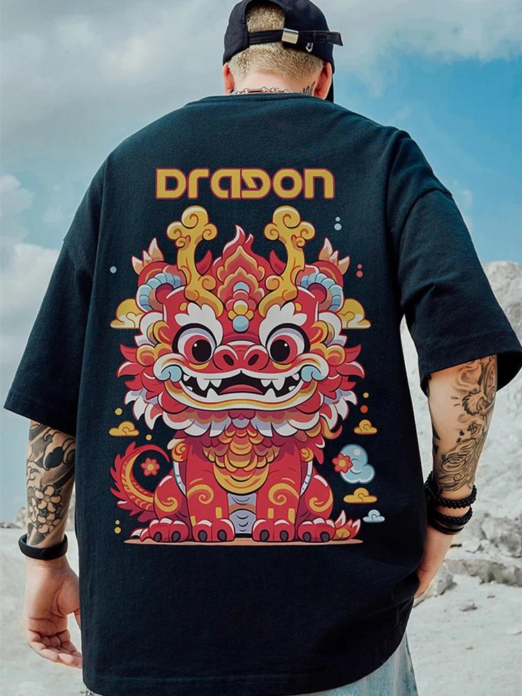 

Летние аниме футболки с графическим принтом дракона для мужчин, дышащие хип-хоп футболки 2025, одежда оверсайз, Y2K футболки с круглым вырезом XXXXXL чёрный