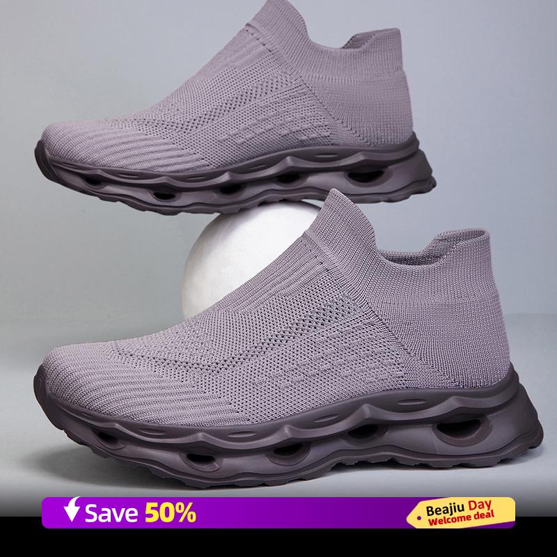 

Мужские ботинки Сетчатая ткань Высокий верх Марафонские Спортивные Кроссовки для бега Дышащие Легкие Удобные Атлетические Нескользящие Кроссовки 36-48 36 розовый