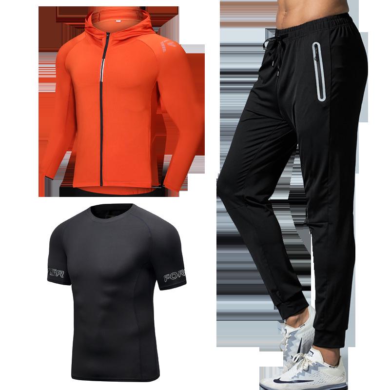 Men's Autumn Fitness Running Suit: Elastic, Tight-fitting, Breathable, Sweat-Wicking Gym Clothes.