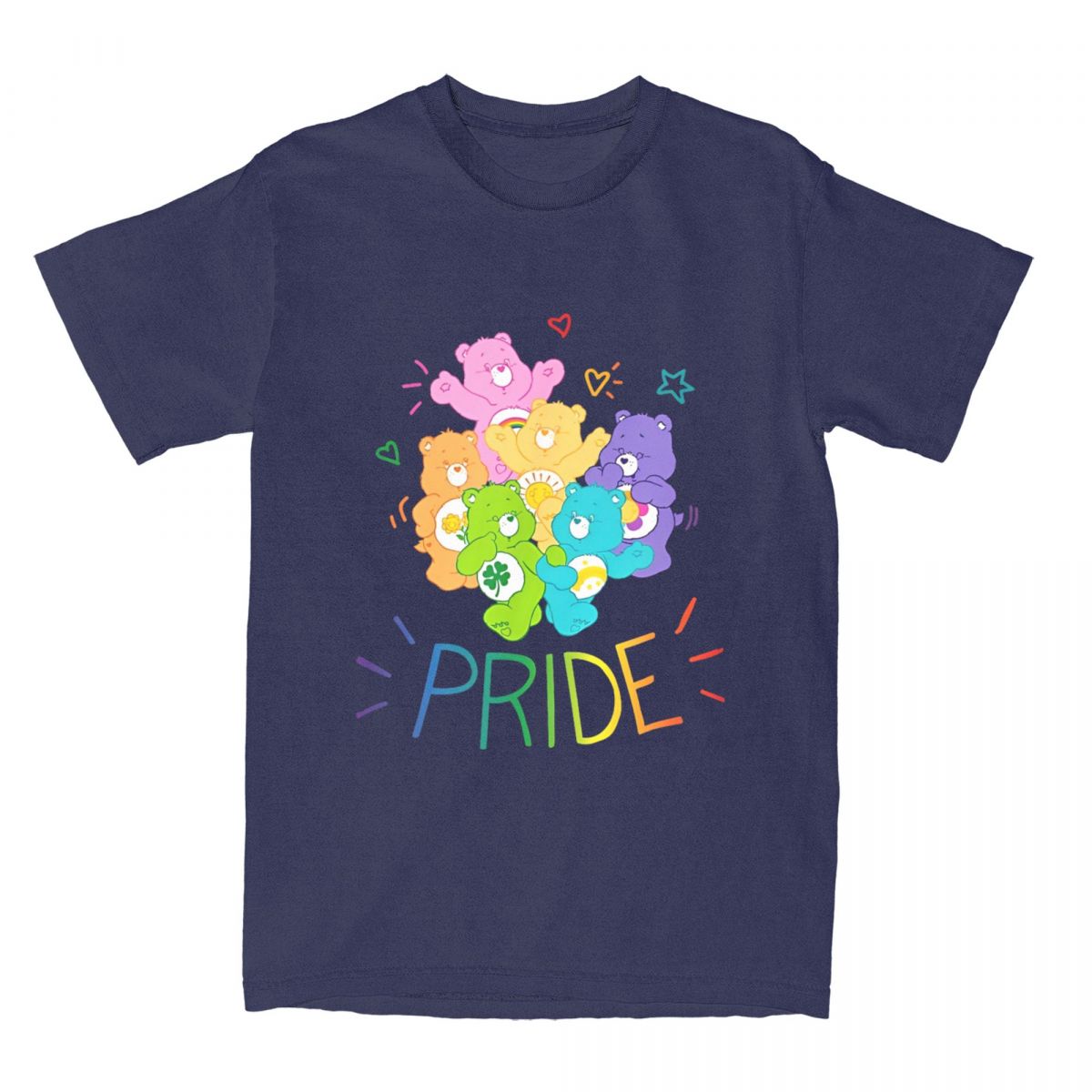 Regenbogen-Pride und Kritzeleien Herren Damen T-Shirts Vintage T-Shirts Kurzarm Rundhals T-Shirt Baumwolle Übergröße Tops XXL navy blau