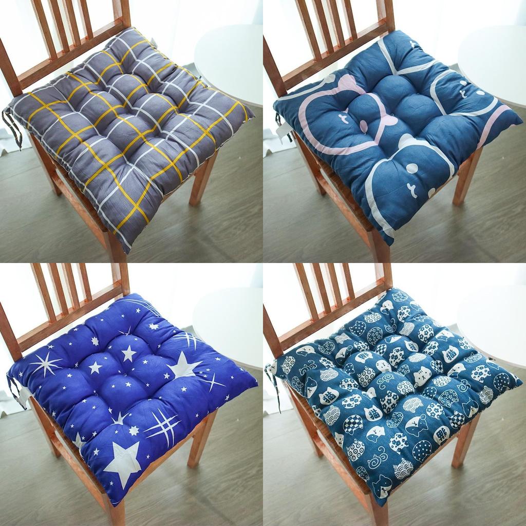 Thickened Chair Cushion Pad 40x40cm Soft Square Seat Cushion with Star Pattern for Dining Room Kitchen Office Home Use
