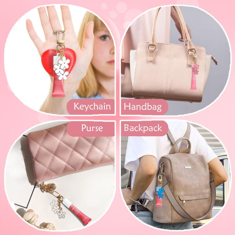 Slipper Shape Silicone Keychain Cap Accessories Portable Durable Holder Keychain Compatible For Lipgloss Storage And Balm Cap
