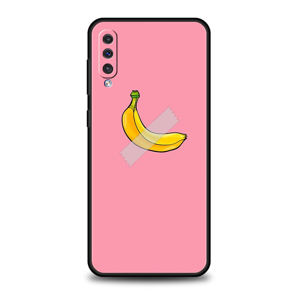 Phone Case for Samsung Galaxy A56 A36 A26 A06 A16 A24 A36 A54 A14 A42 A22 A20 A12 A10 5G Soft TPU Shell Funny Bite Apple Banana