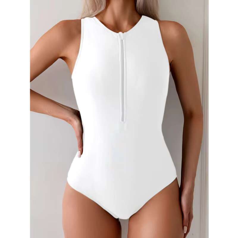 

New Sexy Whtie One Piece Swimsuits Closed Women s Swimwear Sports Surfing For Swim Wear Body Bathing Suits Beachwear Pool Bather L