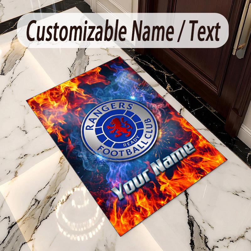 Crystal Velvet Rug Rangers FC Print Custom Name Text Floor Mat Home Decor