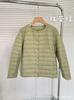 Light Down Jacket Women's Autumn and Winter White Duck Down Round Neck with Two V-neck Warm Jacket Down Liner