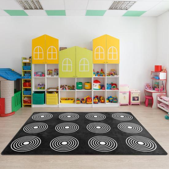 Yousheng Kids Playmat Rug 120x160cm Nursery Colorful Checkered Rug with Anti-Slip Backing Classroom Seating Area Carpet for Art Room Playroom