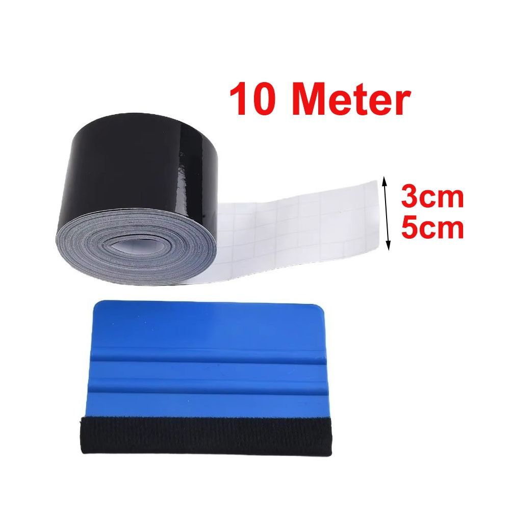 Gloss Black Vinyl Wrap Strip Self Adhesive Car Protection Film Car Wrap Tape Bicycle Accessories