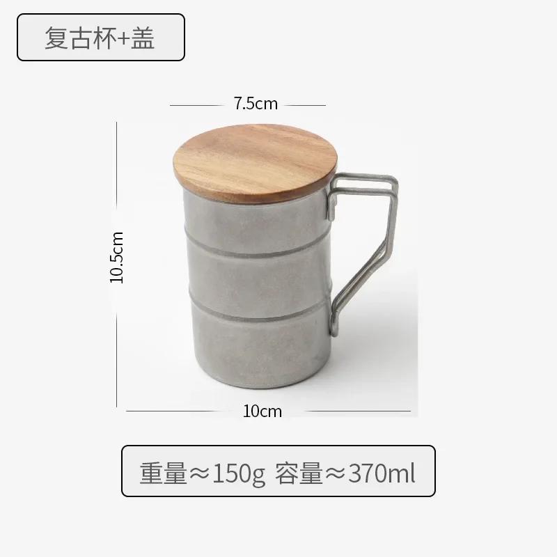 304 Stainless Steel Outdoor Mug Creative Camping Beer Cup Vintage Covered Coffee Mug Easy To Carry