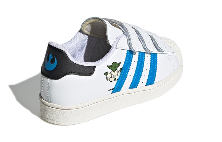 Adidas Originals SUPERSTAR CF C Casual Abrasion Resistant Low top Skateboard Shoes White Blue Black FZ0645