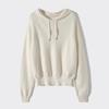 Hoodie age-reducing striped drawstring knitted sweater women's autumn and winter simple temperament versatile casual style sweater tide