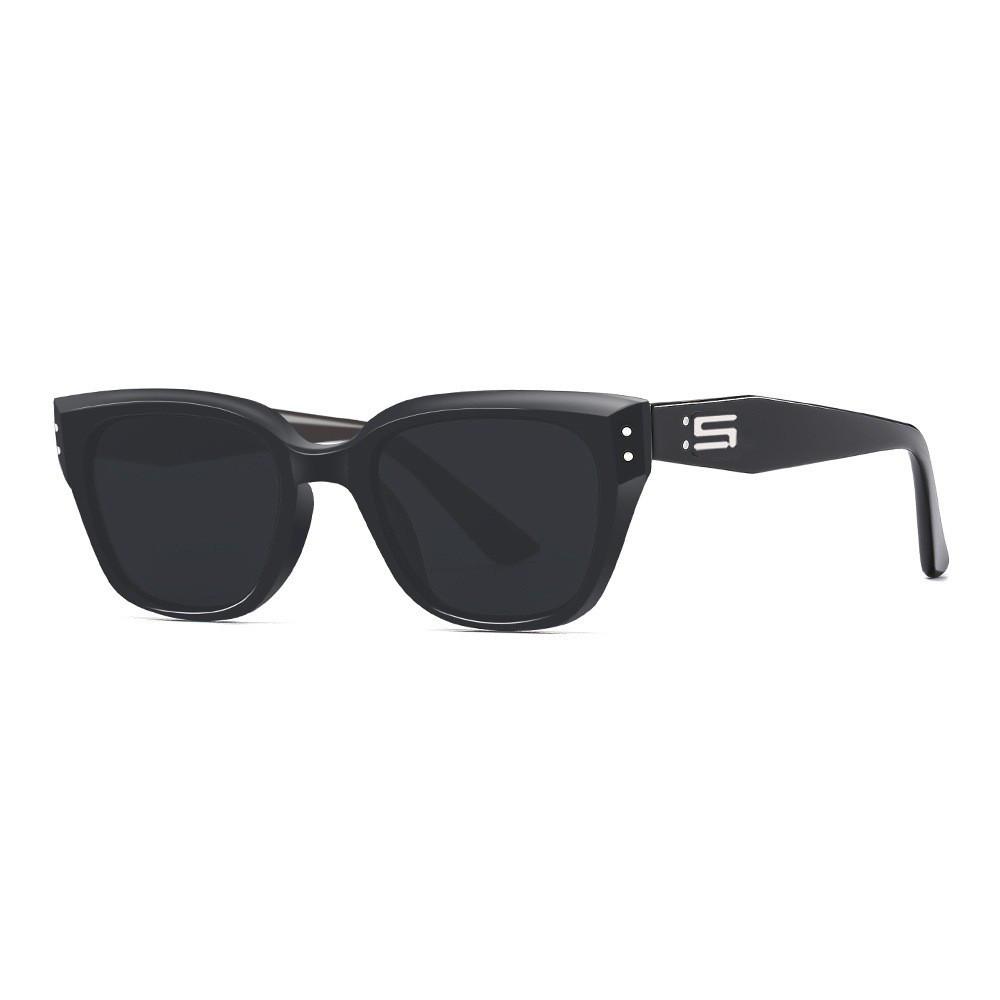 

New Korean Style Cat Eye Sunglasses For Women With Uv400 Protection And Geometric Frame For Outdoor Fashion BlackFrameGrayLens