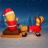 6.8FT Inflatable Festive Outdoor Ornament Santa Sleigh Reindeer LED Light Christmas Decoration Toy Holiday Gift Xmas Yard Decor