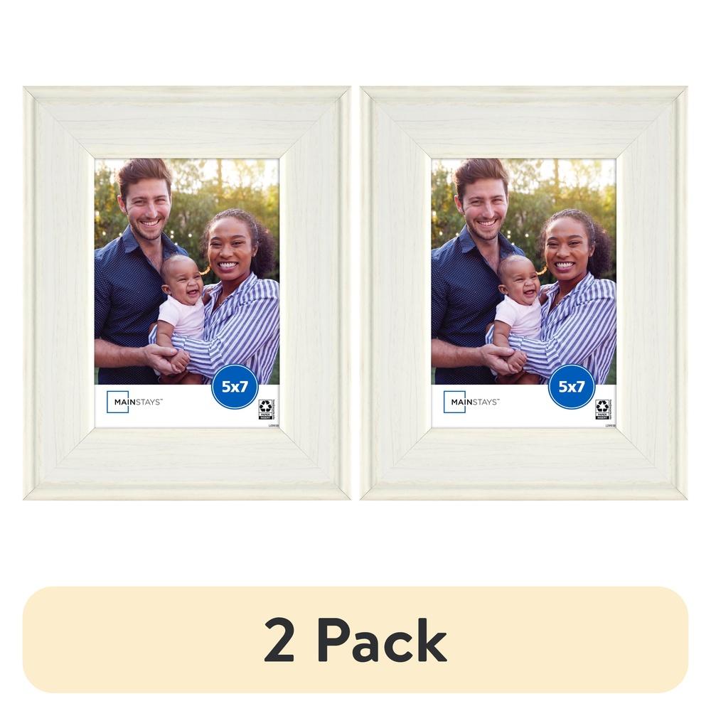 

Набор из 2 рамок для фотографий 5x7 в деревенском белом цвете, прочная пластиковая, со стеклянной передней панелью, для вертикальной и горизонтальной экспозиции, уникальный декор для галерейной стены United States