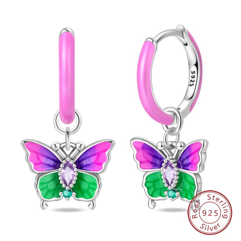 Hot 925 Sterling Silver Earrings Charm Simple Shining Lotus Zircon Wedding Women Jewelry Gift