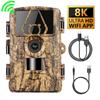 8K WiFi Waterproof Trail Camera PR801W 60MP Supports APP Viewing for Outdoor Animal Hunting Night Vision and Farm Monitoring