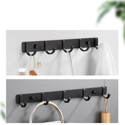 Aluminum Wall Mounted Hanger Coat Towel Hat Clothes Rack Bathroom 3/4/5/6 Hooks