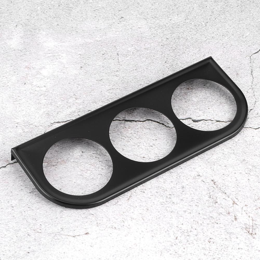 52mm/2in 3-Hole Triple Instrument Panel Shell Gauge Mounting Bracket Car Dashboard Meter Iron HolderBlack