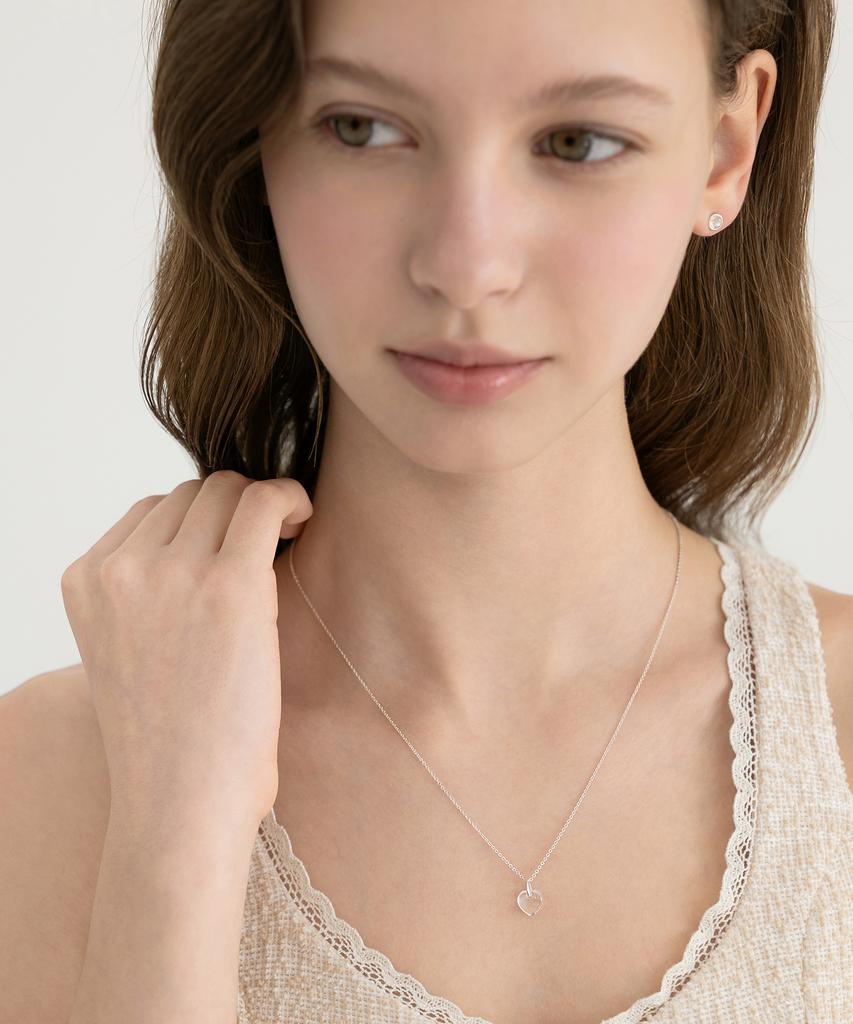 Tatiana (Silver 925) Volume Stone Heart Necklace Nz2532