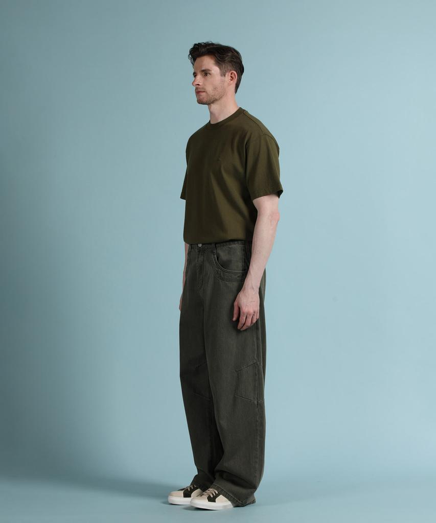PANICALE Khaki Heavy Cotton Logo Short Sleeve T-Shirt (Type B)