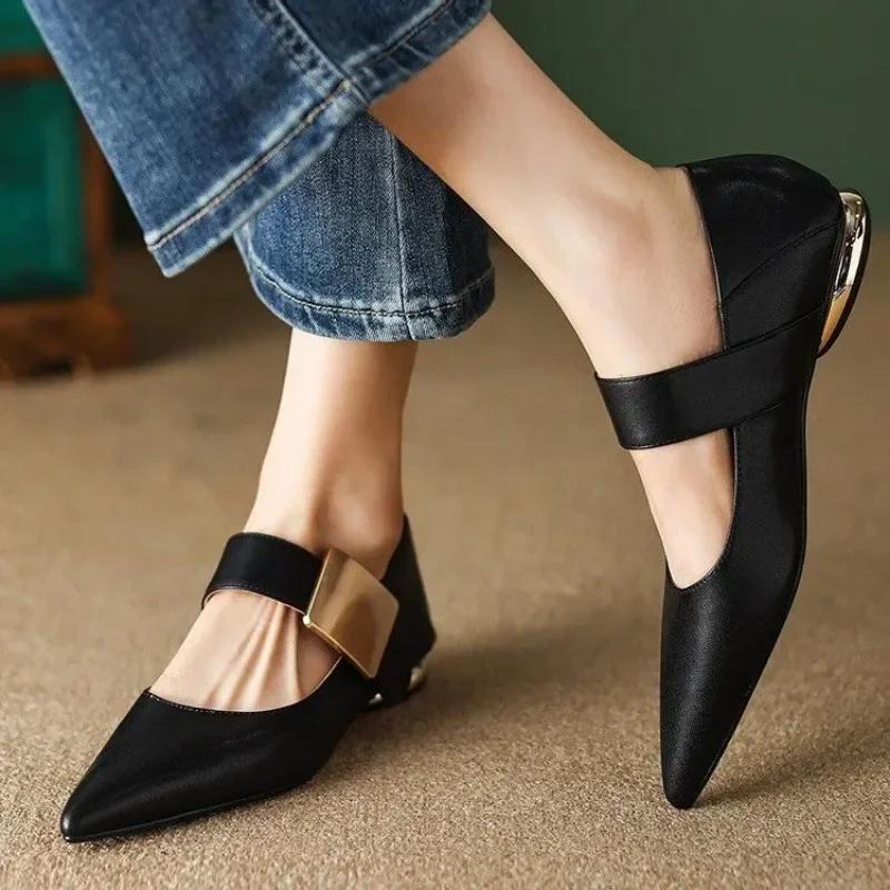 Fashion Women Nature Suede High Thick Heels SmallHut New Spring Black Apricot Square Toe Pumps Elegant Lady Metal Decoration Shoes