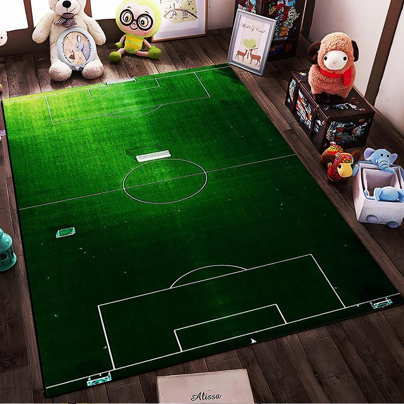 Green Football Field Pattern Carpet for Living Room or Bedroom Decor Suitable for use as an anti-slip for living room bedroom sofas