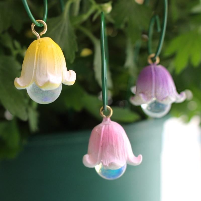 Beautifully Crafted Flower 9Pieces Quality Resin Orchids Garden Stakes Decorations for Indoor Outdoor Decoration