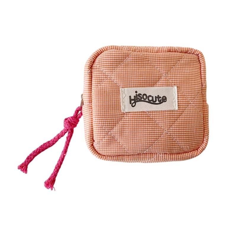 

Small Makeup Bag for Purse Mini Cosmetics Bag Cosmetic Pouch for Women Travel Coin Pouch Sanitary Napkin Storage Bag оранжевый