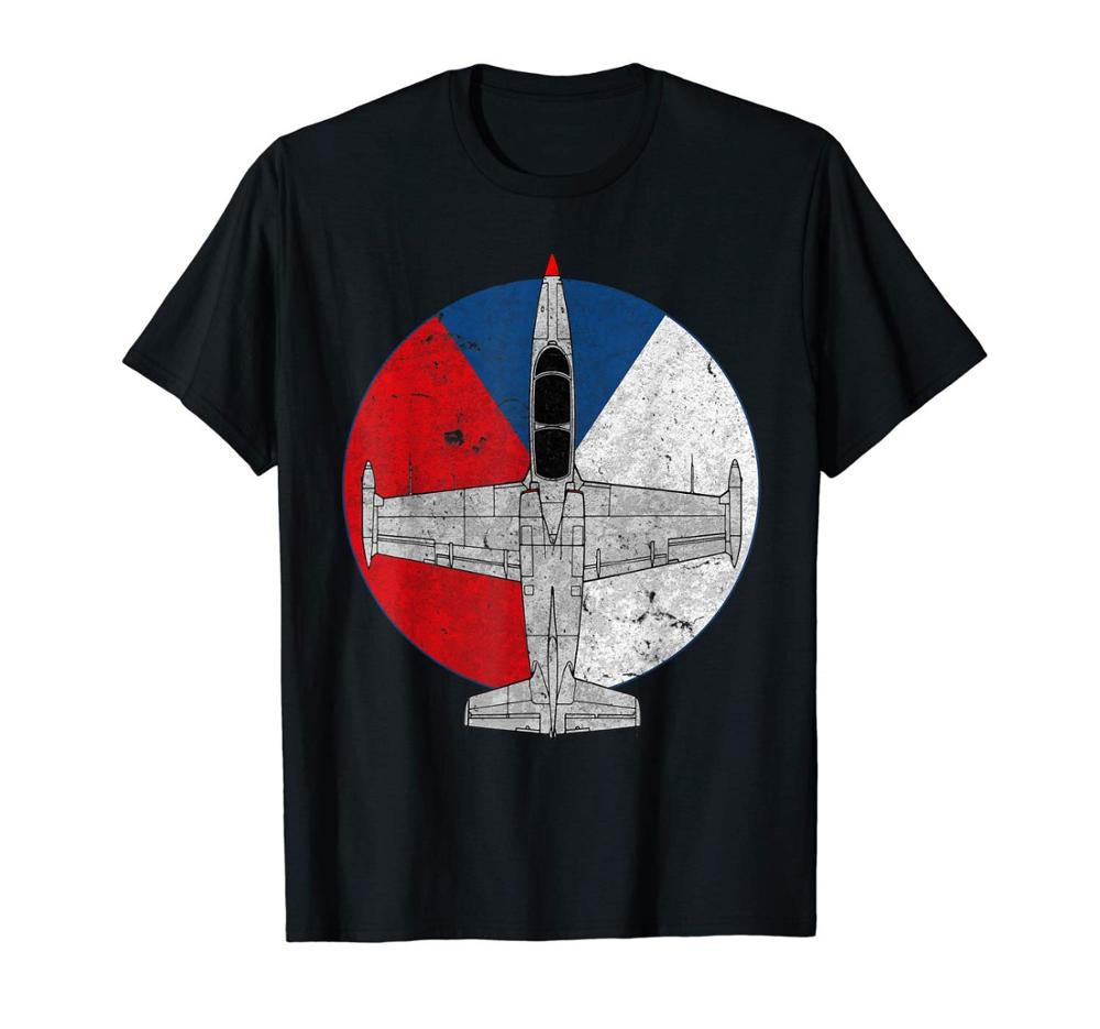 L-39 Albatros Czech Jet Aircraft Vintage Pilot T-Shirt Men's Fashion Tees Rude Top Tee Cross Fit Round Neck Printing Shirt
