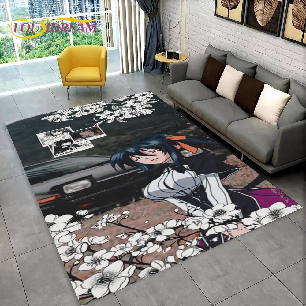 Alfombra Sexy Anime High School D×D, Alfombra para el Hogar Sala de Estar Dormitorio Sofá Felpudo Decoración, Alfombra de Juego Antideslizante 3D para Niños