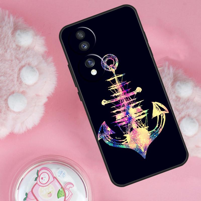Nautical Anchor Boat Sea Case For Honor Magic 7 5 6 Lite Pro Honor 200 Pro 50 70 90 X9b X9a X8b X8a X8 X9 X9c Cover