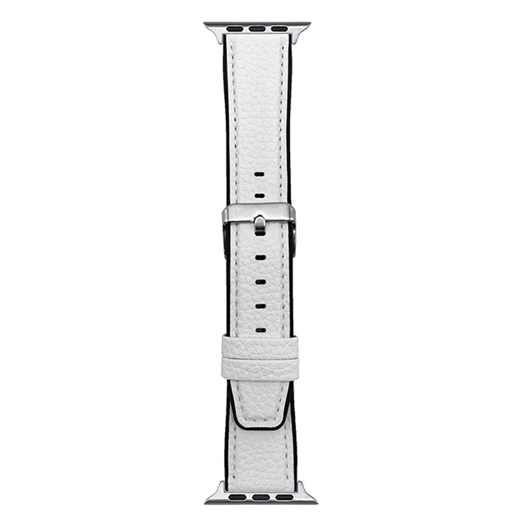 Uhrenarmband für Apple Watch Serie 10 9 8 7 SE 6 5 4 3 2 1 42mm 41mm 40mm 38mm Metallschnalle Litschi-Textur Silikonarmband