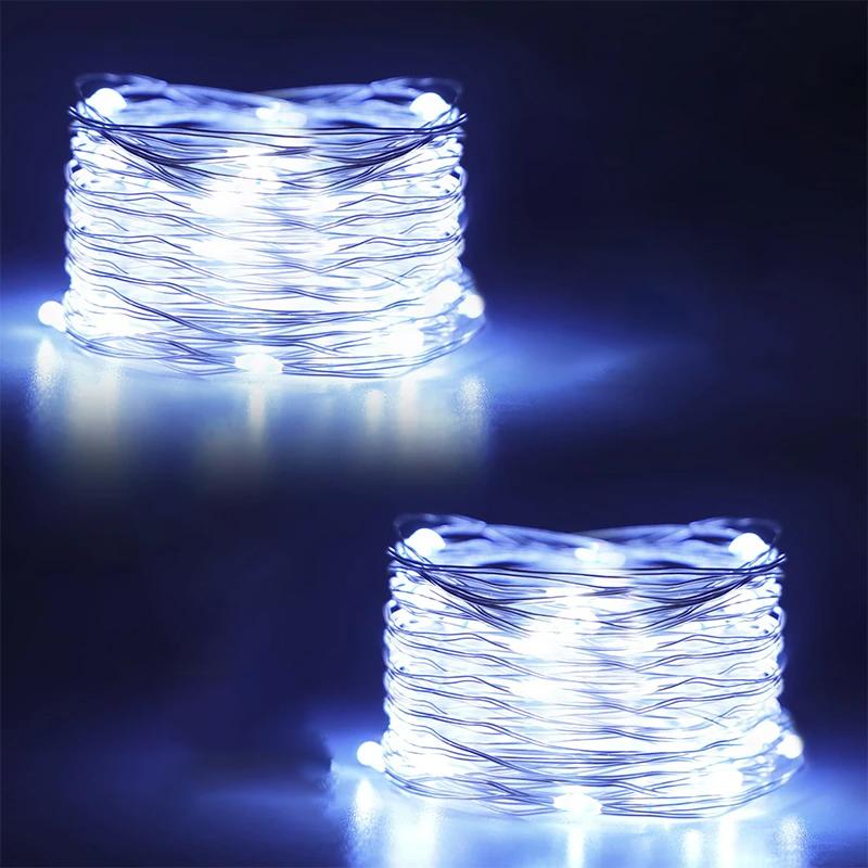 1 Pack Solar Lights Outdoor Waterproof Solar Fairy LED String Light With 8 Modes Twinkle Lights For Garden Party Wedding Decor