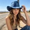 Women Men Vintage Western Cowboy Jazz Hat Outdoor Sun Protection