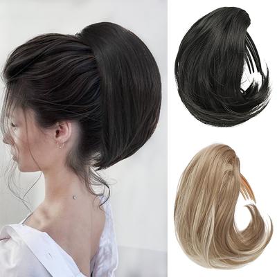 Hair Bun Hairpiece Synthetic Short Ponytail Bun Extension Hair Drawstring Bun Hair Pieces Wig For Women Cosplay Wear