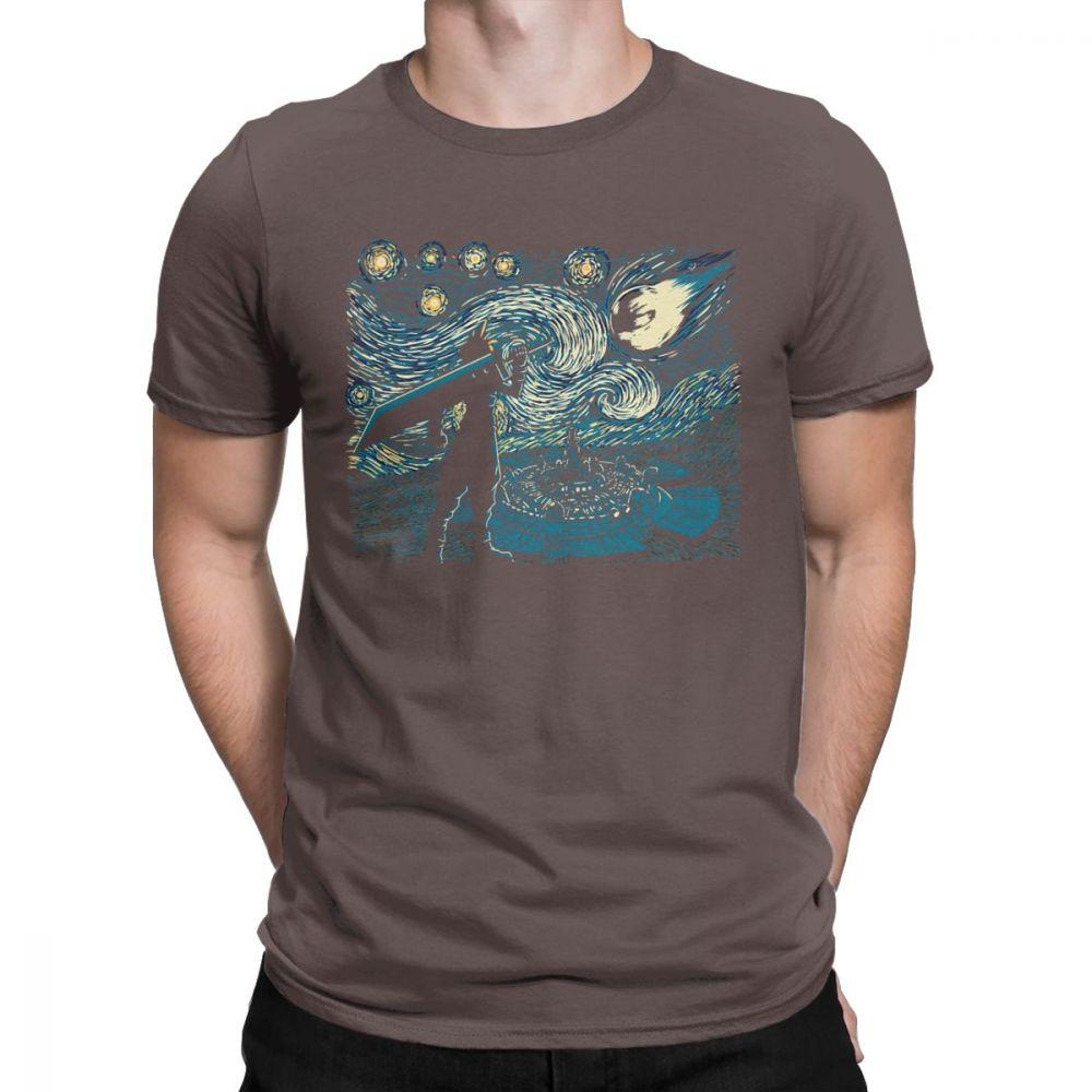 Men Starry Fantasy Van Gogh Final Fantasy T Shirts Portrait Vincent Pop Art Game Cotton Funny Short Sleeve Tees Gift T-Shirts