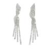 Light luxury fashion full diamond tassel earrings with high-end and personalized design earrings for women