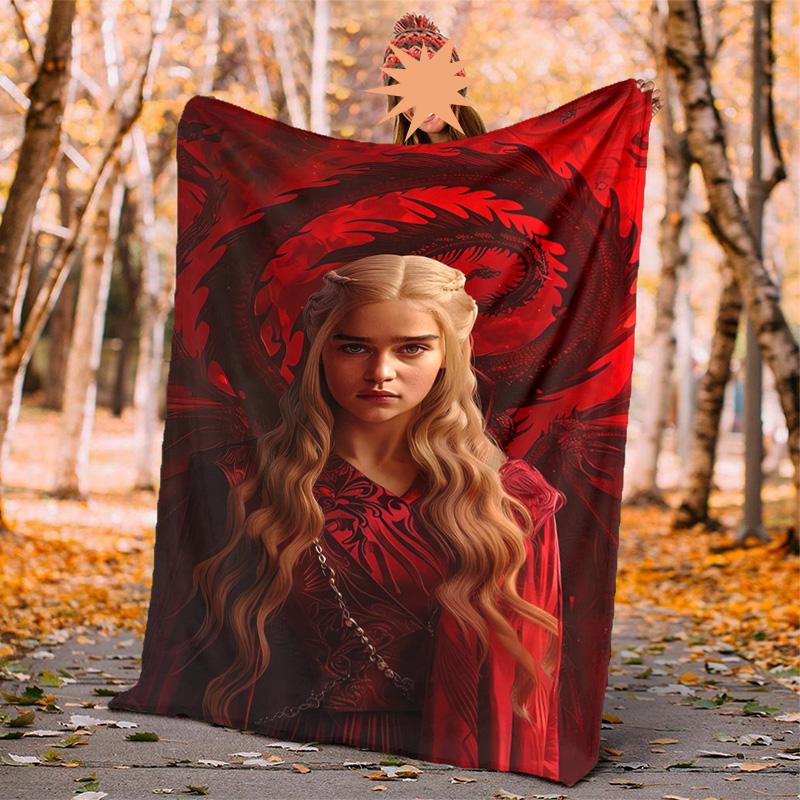 Game Thrones Flannel Blanket Soft Warm All-Season Throw, Design for Camping, Car Travel, Hiking Sofa, Bed, Office Perfect Gift for Parties