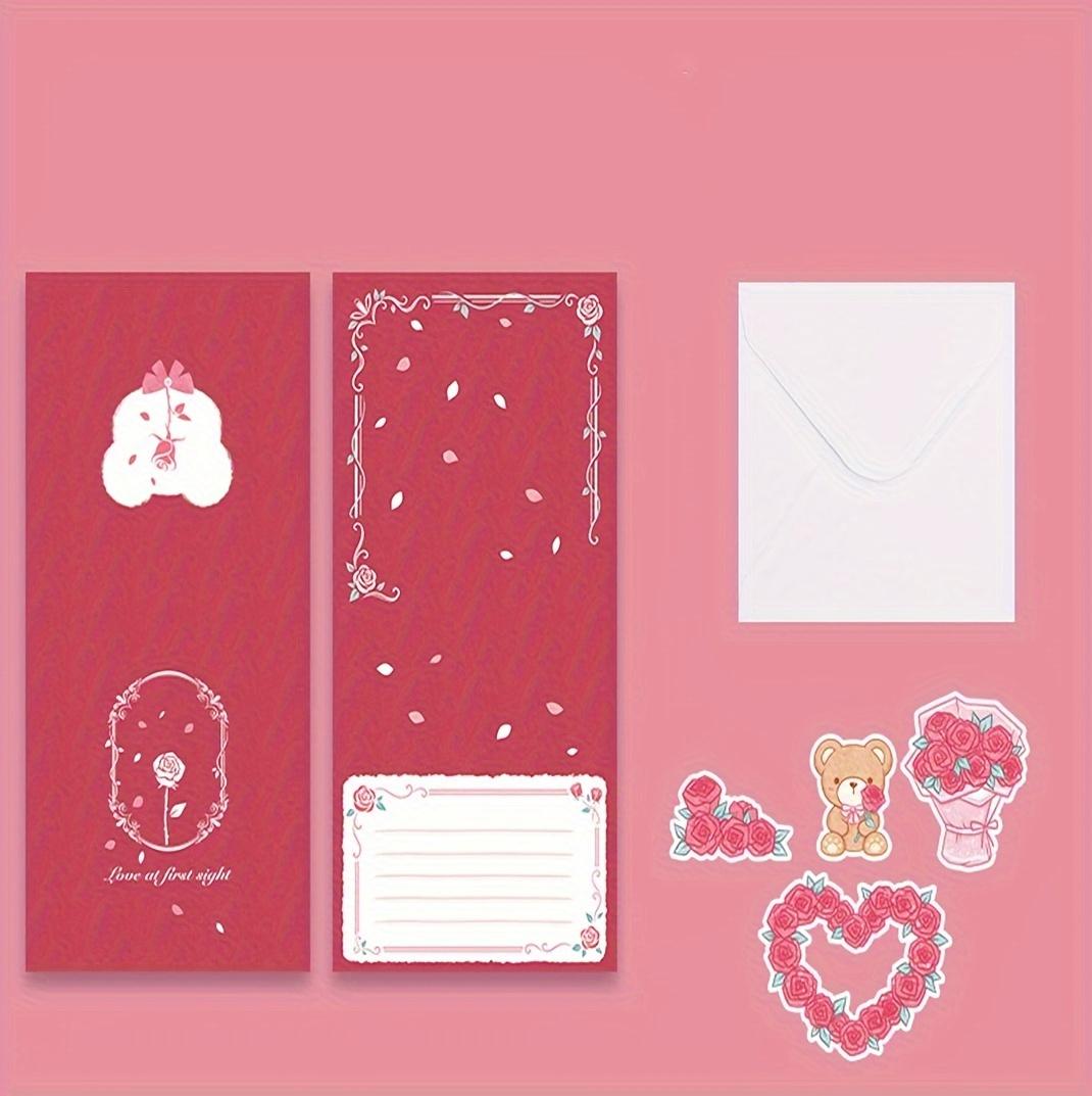 

1Pcs Valentine s Day 3D Cartoon Thanksgiving Card Bear Rose Pattern Party Gift Card Party Decoration Supplies Card