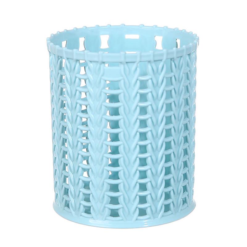 ZZ ZZLD Simple Hollow Rattan Weave Pen Holder & Stationery Organizer Set (4-Pack, Assorted Colors)